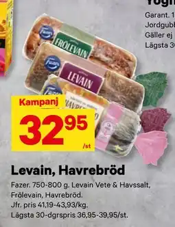 City Gross Levain, Havrebröd erbjuda