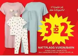 ICA Maxi Nattplagg vuxen/barn erbjuda