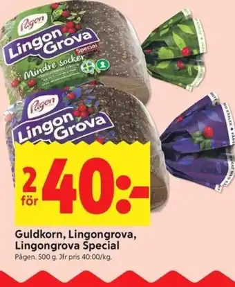 ICA Kvantum Guldkorn, lingongrova, lingongrova special erbjuda