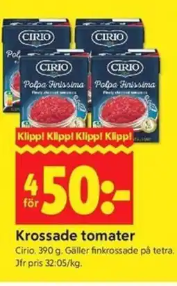 ICA Kvantum Krossade tomater erbjuda