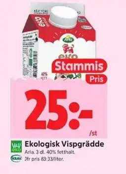 ICA Kvantum Välj Ekologisk Vispgrädde erbjuda