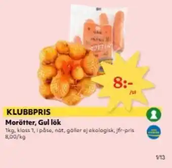 Morötter, Gul lök