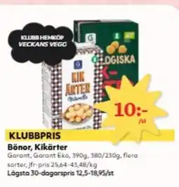 Hemköp Bönor, Kikärter erbjuda
