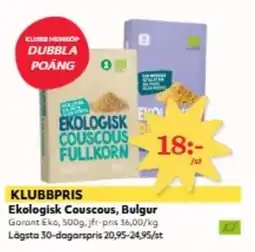 Hemköp Ekologisk Couscous, Bulgur erbjuda