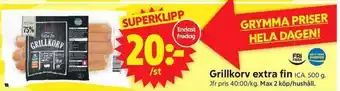 Grillkorv extra fin ICA.
