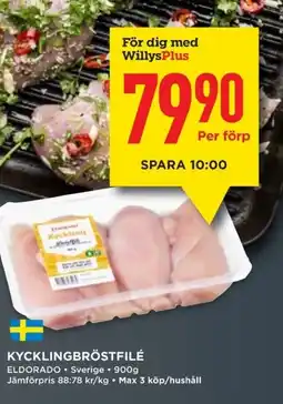 Willys ELDORADO Kycklingbröstfilé erbjuda
