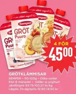 Willys SEMPER Grötklämmisar erbjuda