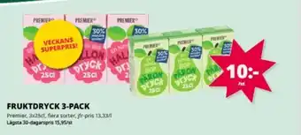 PREMIER Fruktdryck 3-pack