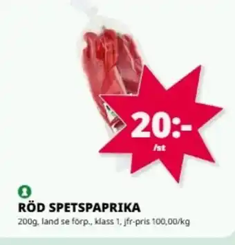 Tempo Röd spetspaprika erbjuda