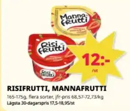 Tempo Risifrutti, Mannafrutti erbjuda