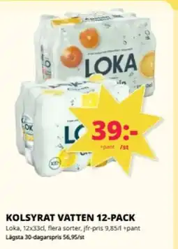 Tempo Loka Kolsyrat vatten 12-pack erbjuda