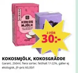 Tempo Garant Kokosmjölk, kokosgrädde erbjuda