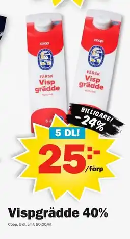 Pekås Vispgrädde 40% erbjuda