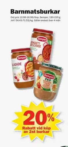 Pekås Barnmatsburkar erbjuda