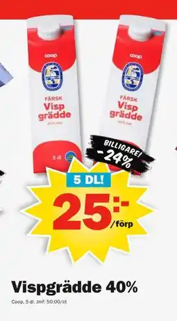 Pekås Vispgrädde 40% erbjuda