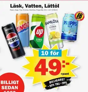 Pekås Läsk, Vatten, Lättöl erbjuda