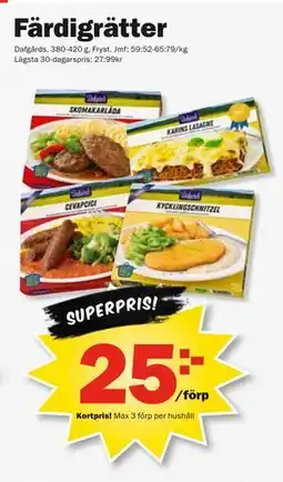 Pekås Färdigrätter, Medlemspris erbjuda