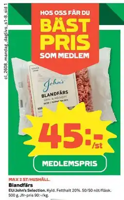 Coop Daglivs Blandfärs, Medlemspris erbjuda