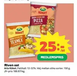 Coop Daglivs Riven ost, Medlemspris erbjuda