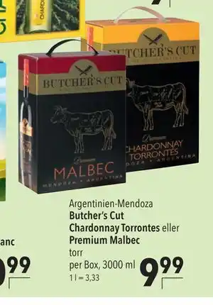 Butcher’s Cut Chardonnay Torrontes. eller. Premium Malbec, EUR 9.99