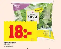 ICA Kvantum SPENAT erbjuda