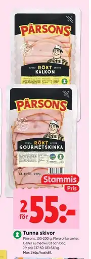 ICA Kvantum Tunna skivor, Medlemspris erbjuda