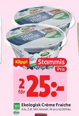 ICA Kvantum Ekologisk Crème Fraiche, Medlemspris erbjuda