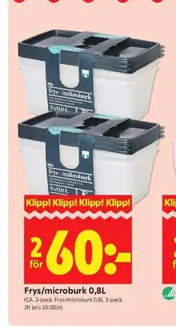 ICA Kvantum Frys/microburk 0,8L erbjuda