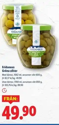 Lidl ERIDANOUS Gröna oliver erbjuda