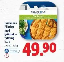 Lidl ERIDANOUS Filodeg med grönsaks- fyllning erbjuda