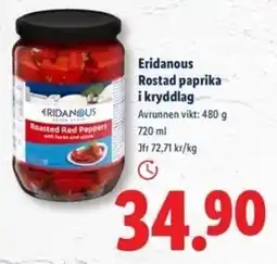 Lidl ERIDANOUS Rostad paprika i kryddlag erbjuda