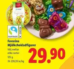 Lidl FAVORINA Mjölkchokladfigurer erbjuda