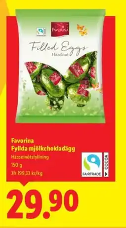Lidl FAVORINA Fyllda mjölkchokladägg erbjuda