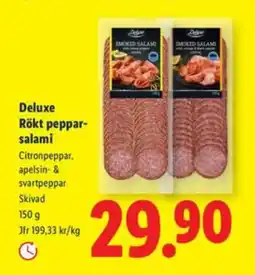 Lidl DELUXE Rökt peppar- salami erbjuda