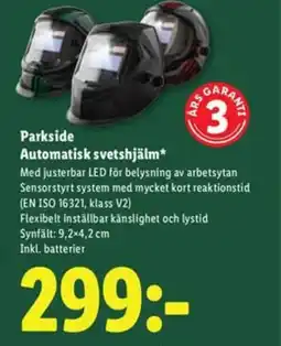 Lidl PARKSIDE Automatisk svetshjälm erbjuda