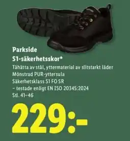 Lidl PARKSIDE S1-säkerhetsskor erbjuda