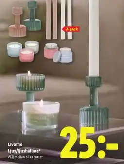 Lidl Livarno ljus/ljushållare erbjuda
