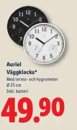 Lidl Auriol väggklocka erbjuda