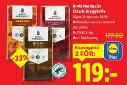 Lidl ARVID NORDQUIST Classic bryggkaffe erbjuda