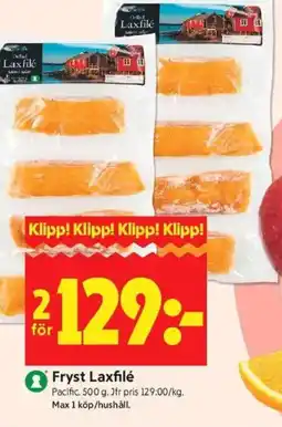 ICA Kvantum Fryst laxfilé erbjuda