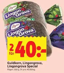 ICA Kvantum PÅGEN Guldkorn, lingongrova, lingongrova special erbjuda