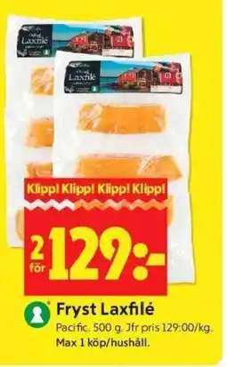 ICA Kvantum PACIFIC Fryst laxfilé erbjuda