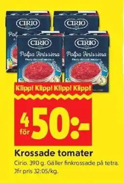 ICA Kvantum CIRIO Krossade tomater erbjuda