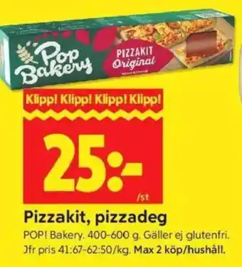 ICA Kvantum POP! BAKERY Pizzakit, pizzadeg erbjuda