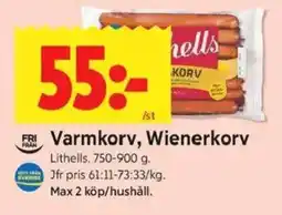 ICA Kvantum LITHELLS Varmkorv, wienerkorv erbjuda