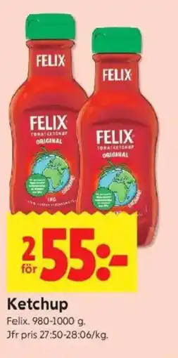 ICA Kvantum FELIX Ketchup erbjuda