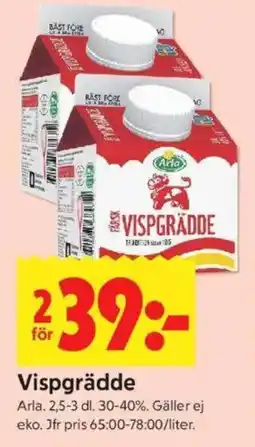 ICA Kvantum ARLA Vispgrädde erbjuda