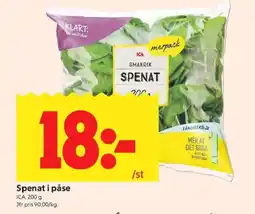 ICA Kvantum ICA Spenat i påse erbjuda