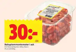 ICA Kvantum ICA Babyplommontomater i ask erbjuda