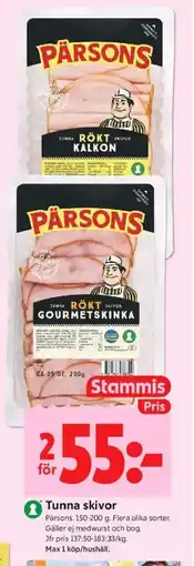 ICA Kvantum PÄRSONS Tunna skivor erbjuda